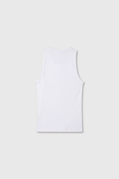 RIBBED COTTON TANK WHITE