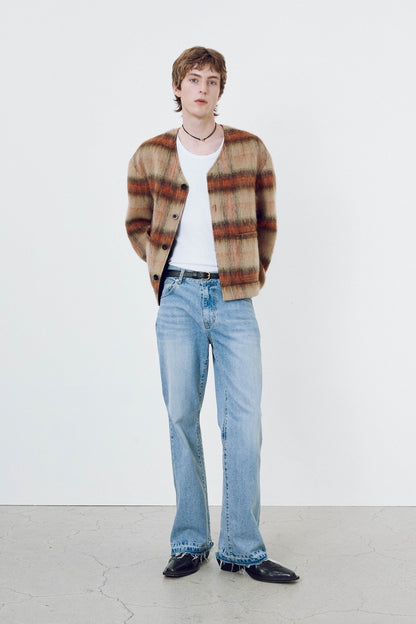 CHECK WOOL MOHAIR BLOUSON