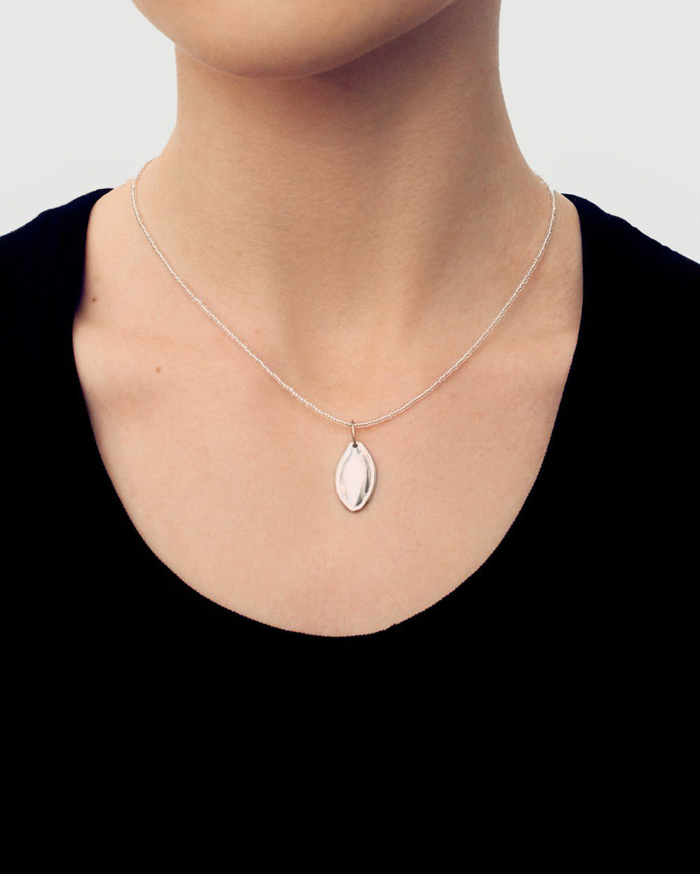 STERLING SILVER PUMPKIN SEED NECKLACE