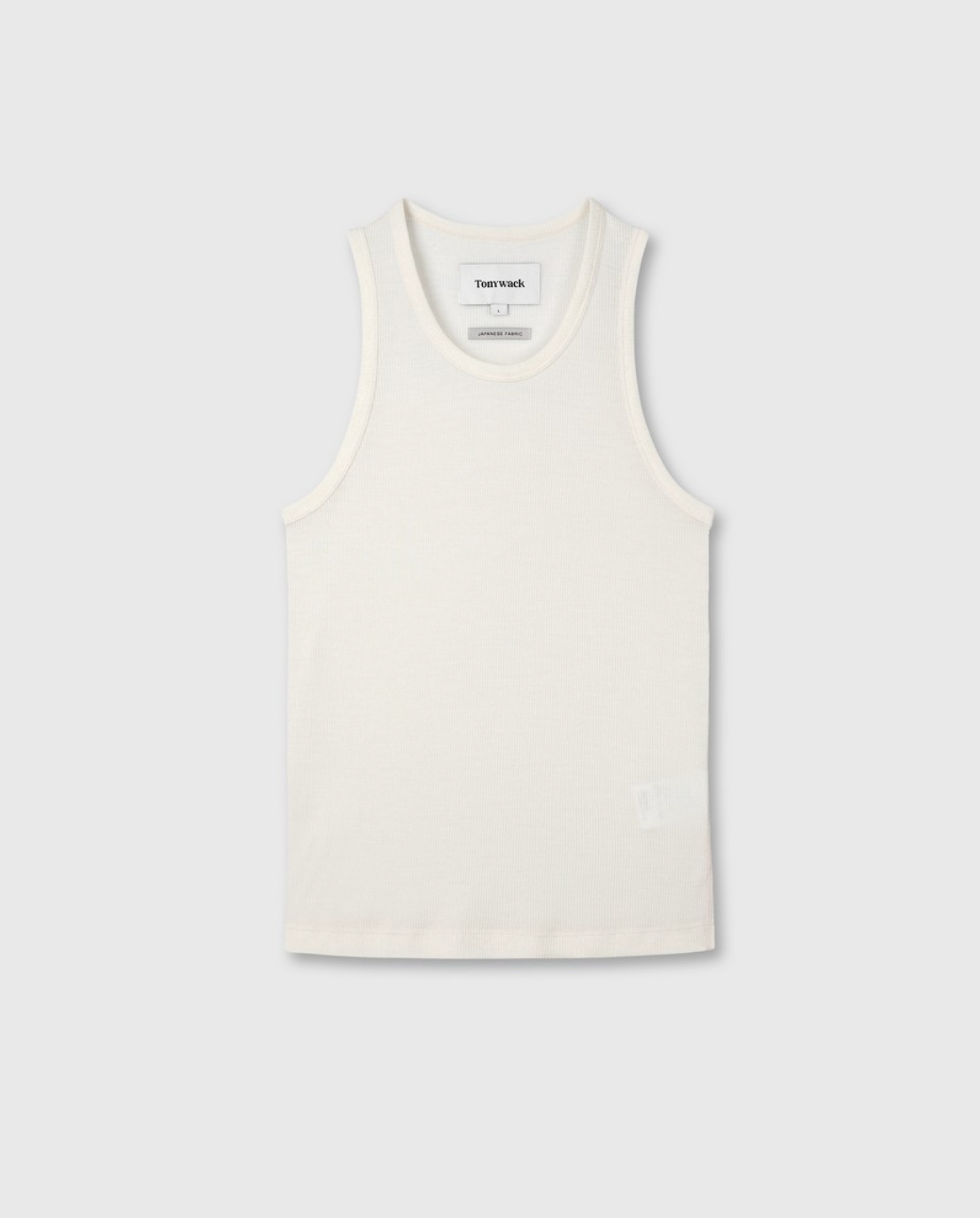 RIBBED FINE WOOL TANK ECRU