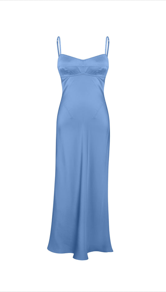 WATERLILY MIDI DRESS BABY BLUE