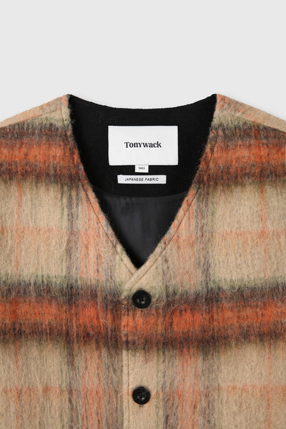 CHECK WOOL MOHAIR BLOUSON