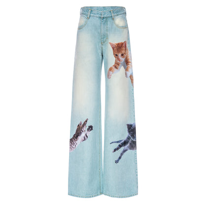 CAT PRINT JEANS