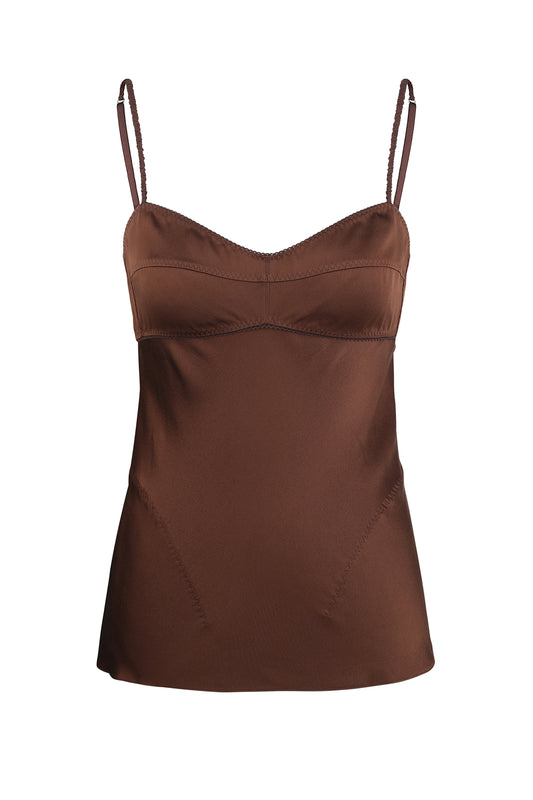 WATERLILY TOP CHOCOLATÉ BROWN