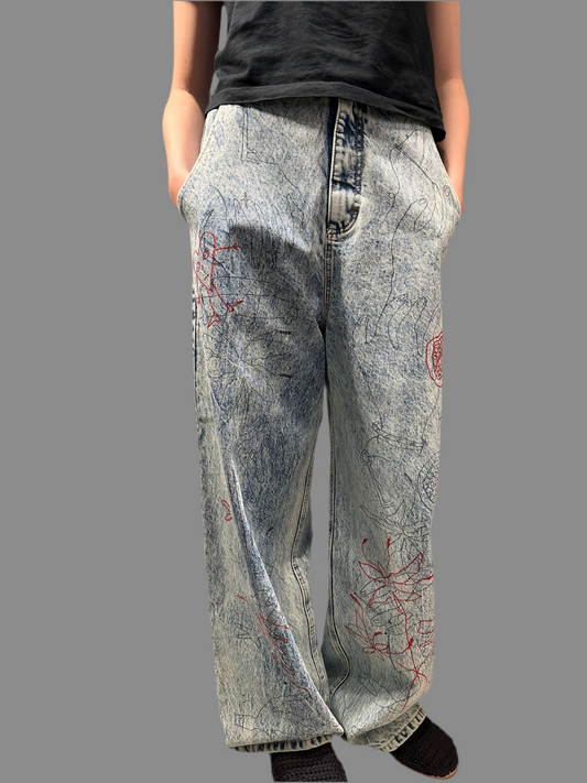 ACID WASH LOOSE JEANS by RETELLETER