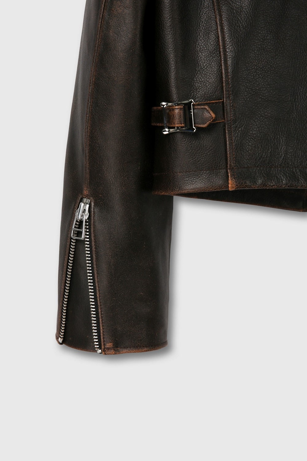 CALF LEATHER CROPPED JACKET