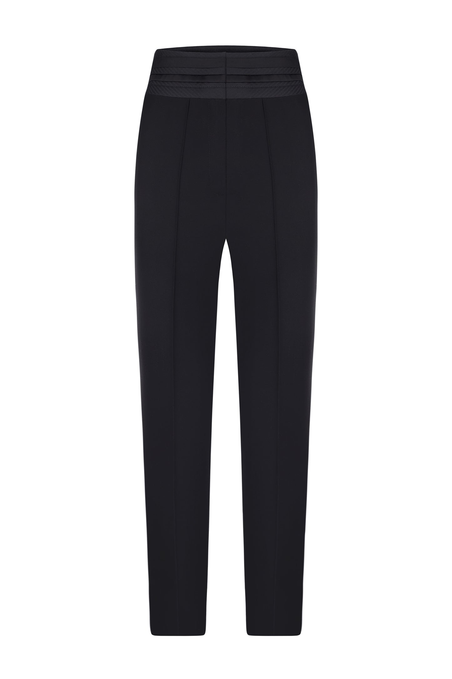 BLACK PANTS WITH SILK YOKE