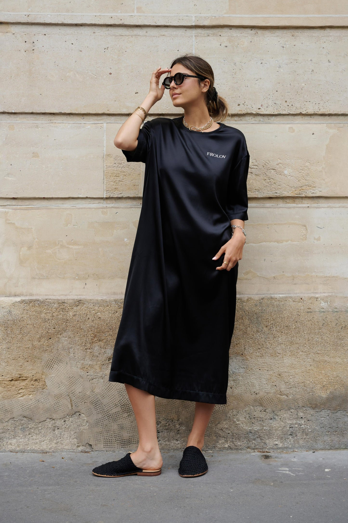 SILK T-SHIRT DRESS