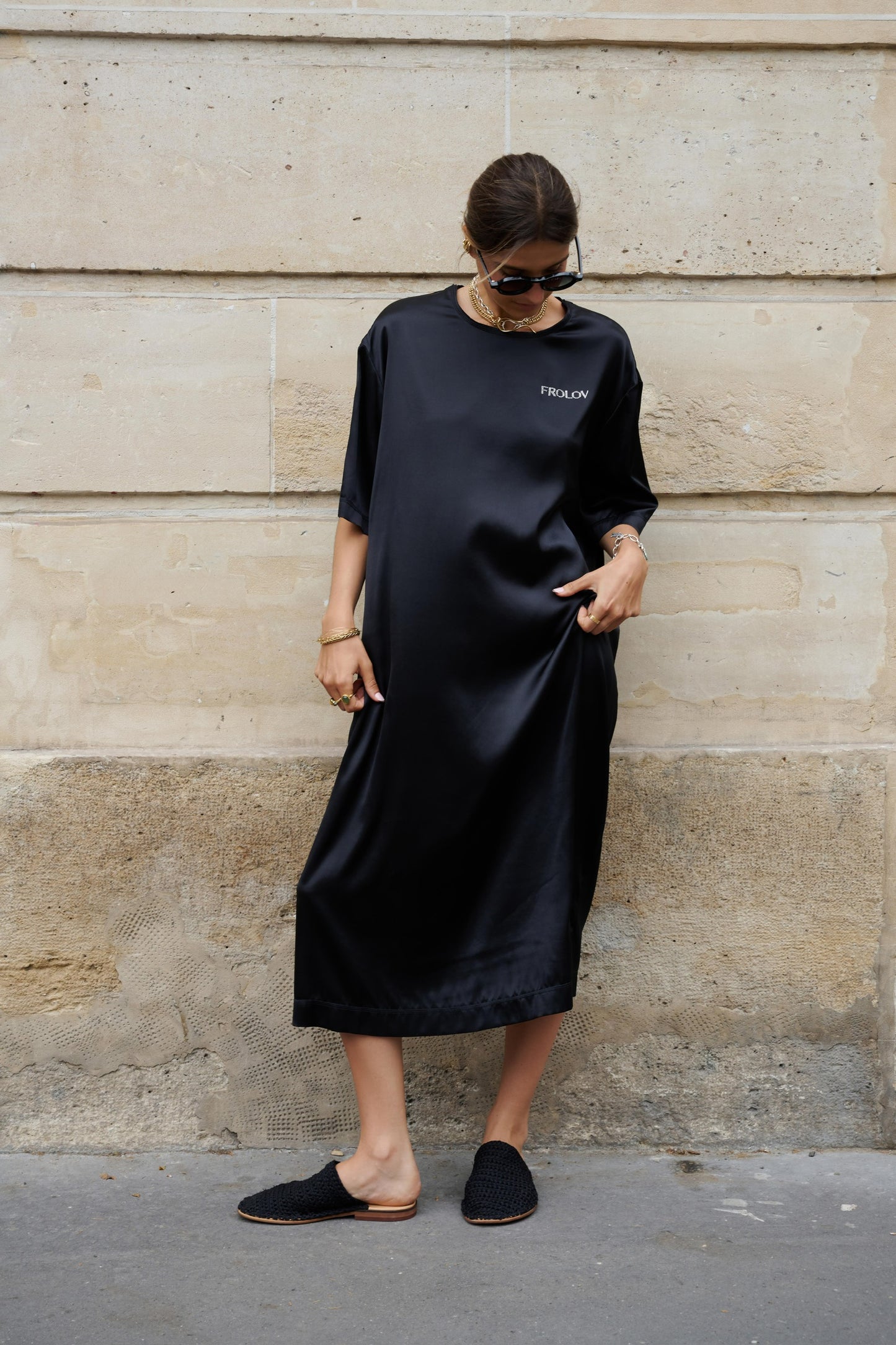 SILK T-SHIRT DRESS