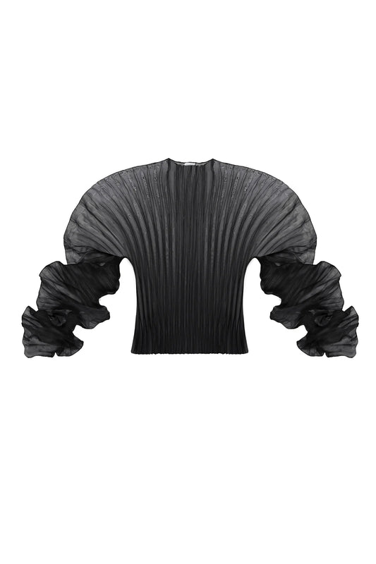 ALISHA PLEATED TOP BLACK