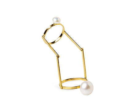 ARTICULATED PEARLS RING