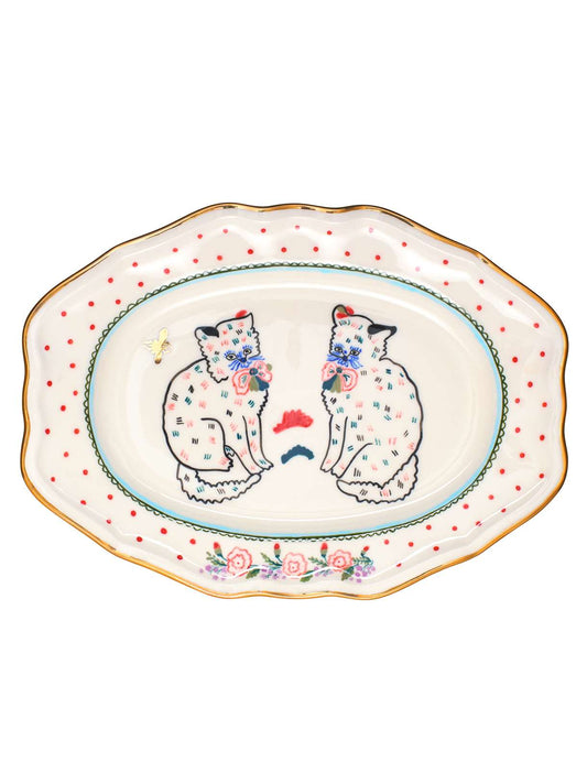 EASTER OVAL PLATE WITH KITTENS