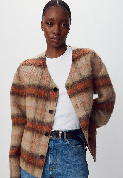 CHECK WOOL MOHAIR BLOUSON