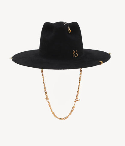 CHAIN STRAP FEDORA HAT