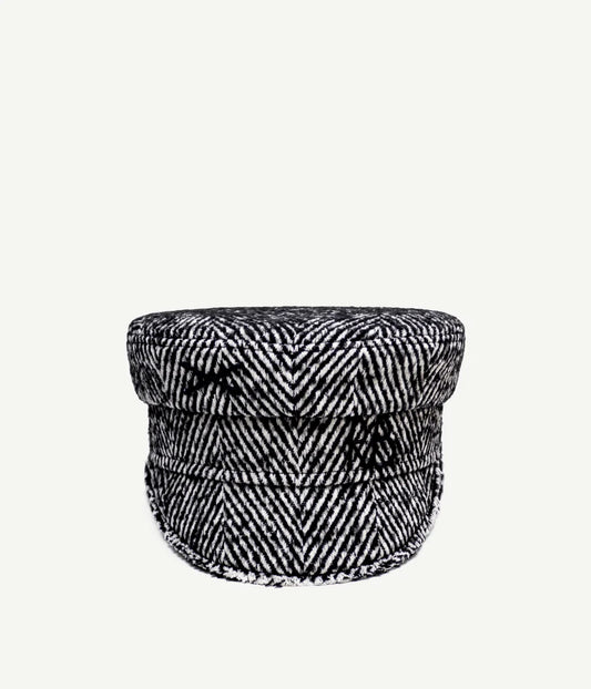 HERRINGBONE WOOL BAKER BOY CAP