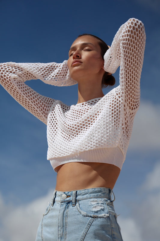 DOUBLE KNITTED CROPPED TOP