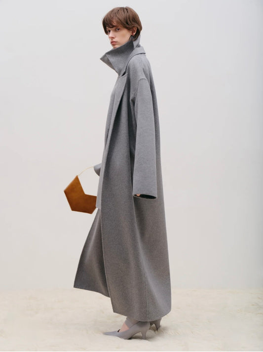 DOUBLE LONG COAT GREY