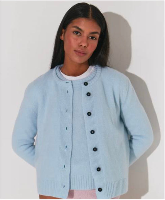 KNITTED CARDIGAN PALE BLUE