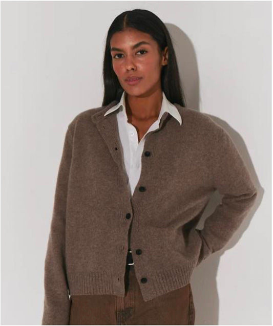 KNITTED CARDIGAN TAUPE