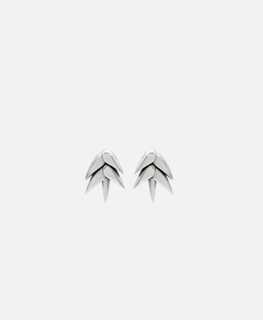 SPIKELET EARRINGS RHODIUM XS