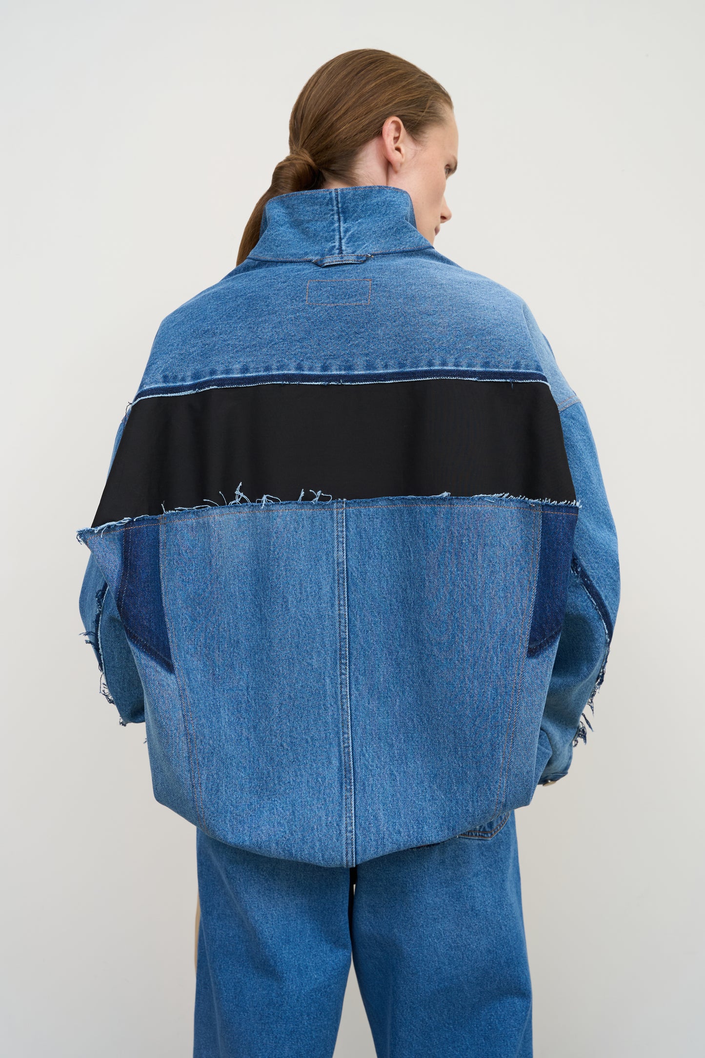 DENIM JACKET WITH COTTON BACK PANEL