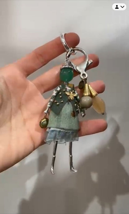 JEWELLERY BAG CHARM - A GIRL WITH GOLDEN BEE ACCENT