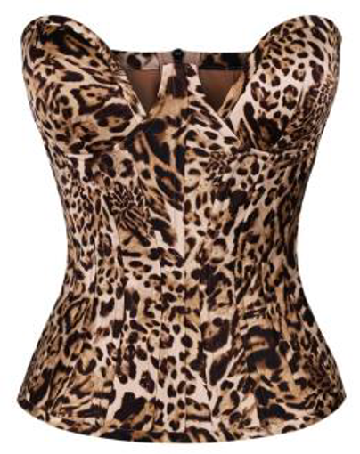 LEOPARD SILK CORSET