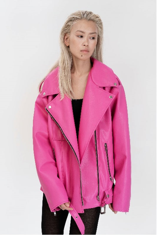 PUNK PINK BIKER JACKET