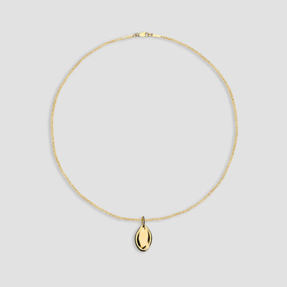 GOLD PLATED SILVER PUMPKIN SEED NECKLACE