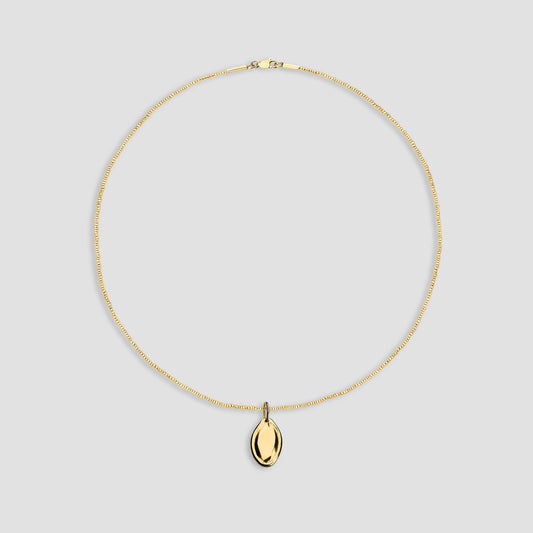 GOLD PLATED SILVER PUMPKIN SEED NECKLACE