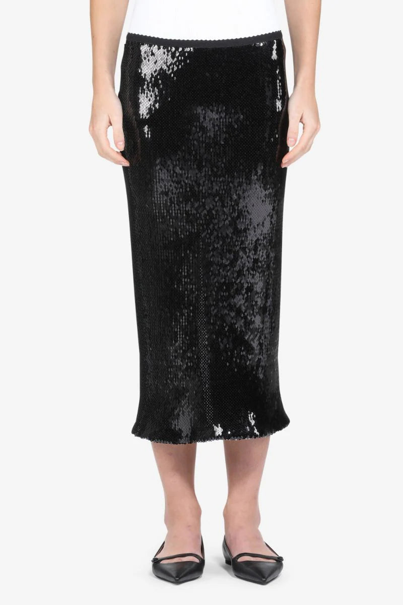 SEQUIN MIDI SKIRT