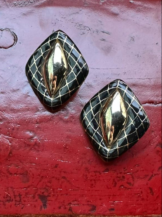 VINTAGE - RHOMBUS SHAPED EAR CLIPS