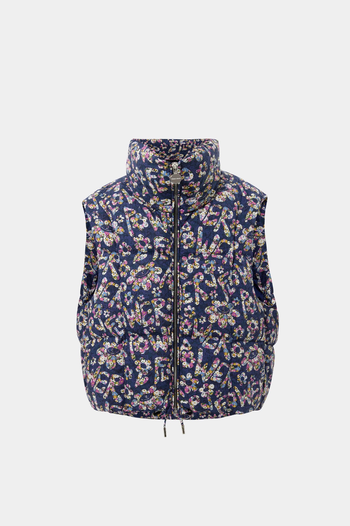 ZIP VEST FLOWER NAVI