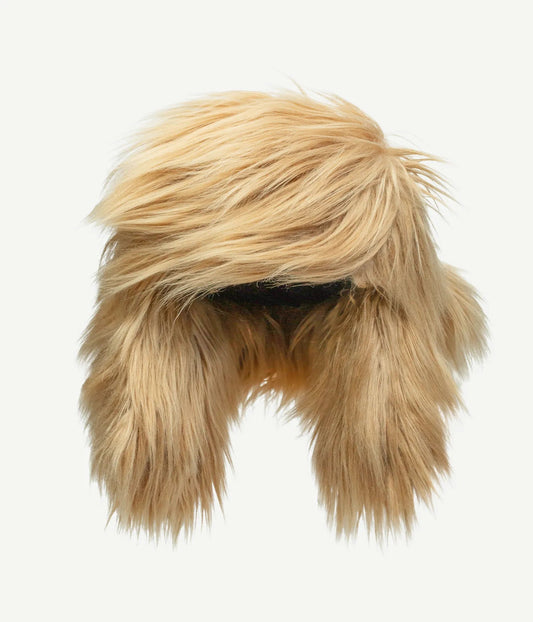 FAUX-FUR AVIATOR HAT - BEIGE