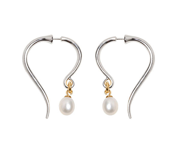 HOOK PEARL EARRINGS SILVER