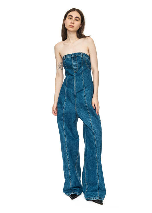 DENIM OVERALL WITH FRONT ZIP