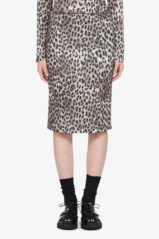 LEOPARD-PRINT MIDI SKIRT