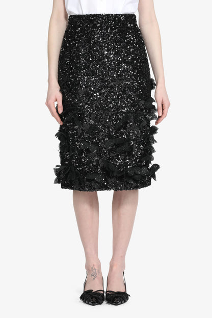 SEQUINNED MIDI SKIRT