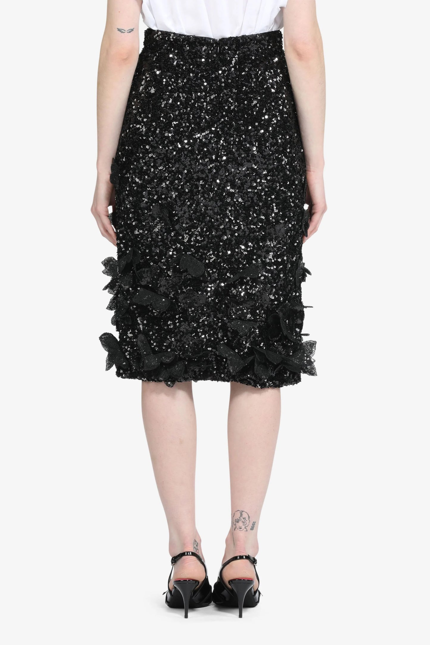 SEQUINNED MIDI SKIRT