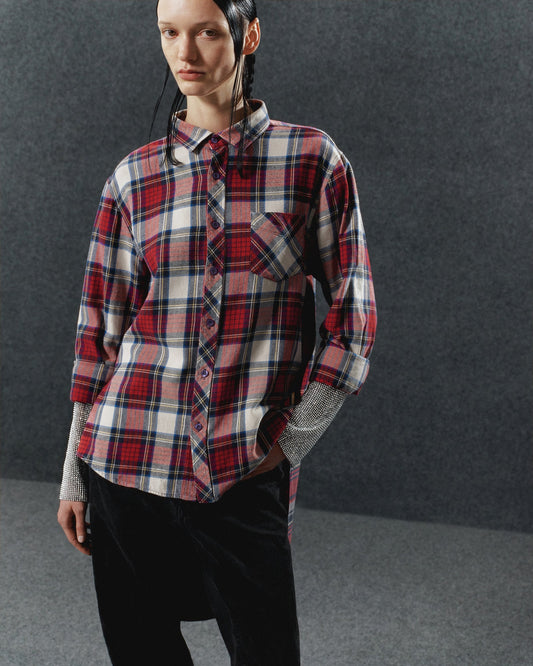 REDESIGNED RED CHECK SHIRT CRYSTAL SLEEVE 125