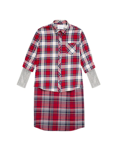 REDESIGNED RED CHECK SHIRT CRYSTAL SLEEVE 125