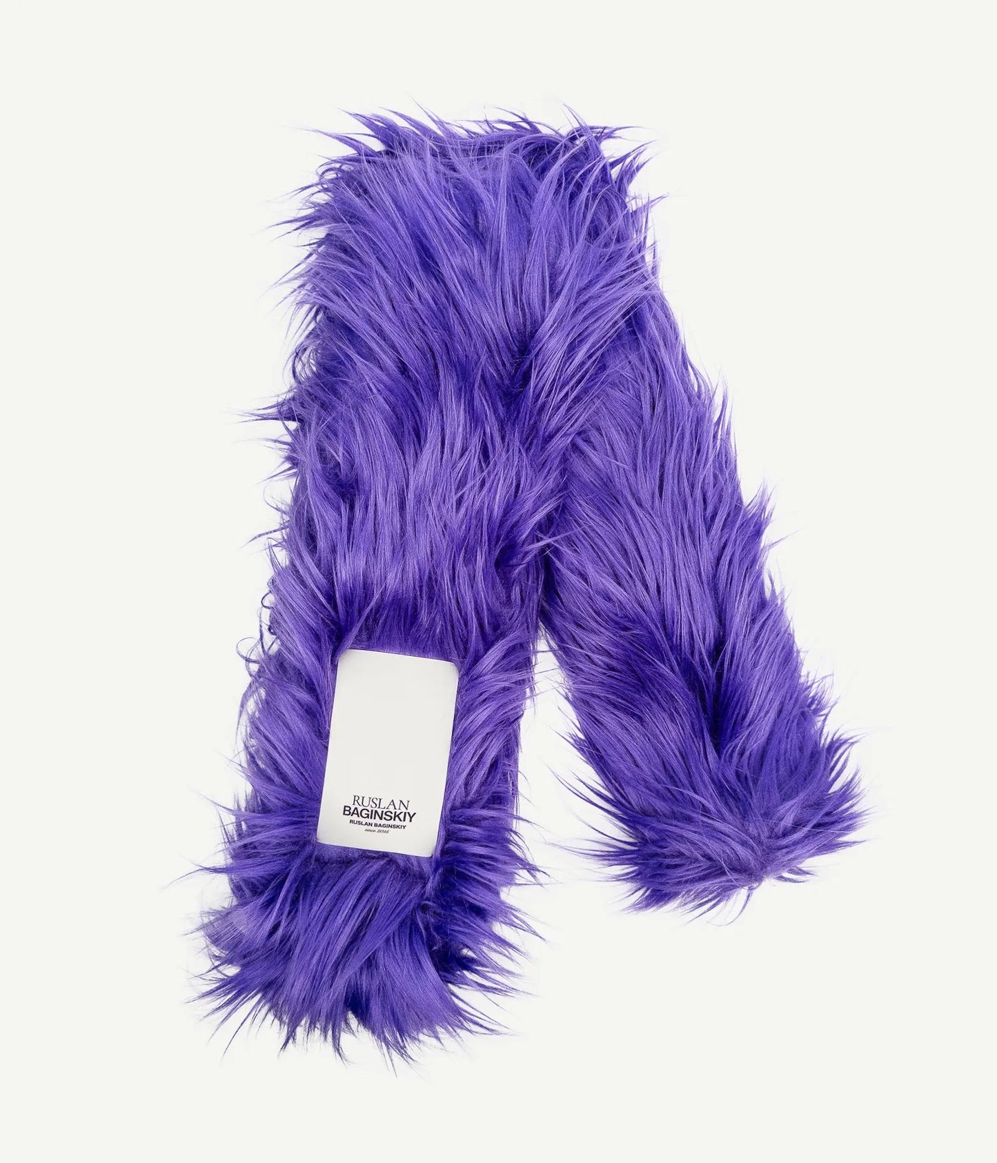 FUR LOGO-PATCH SCARF - PURPLE